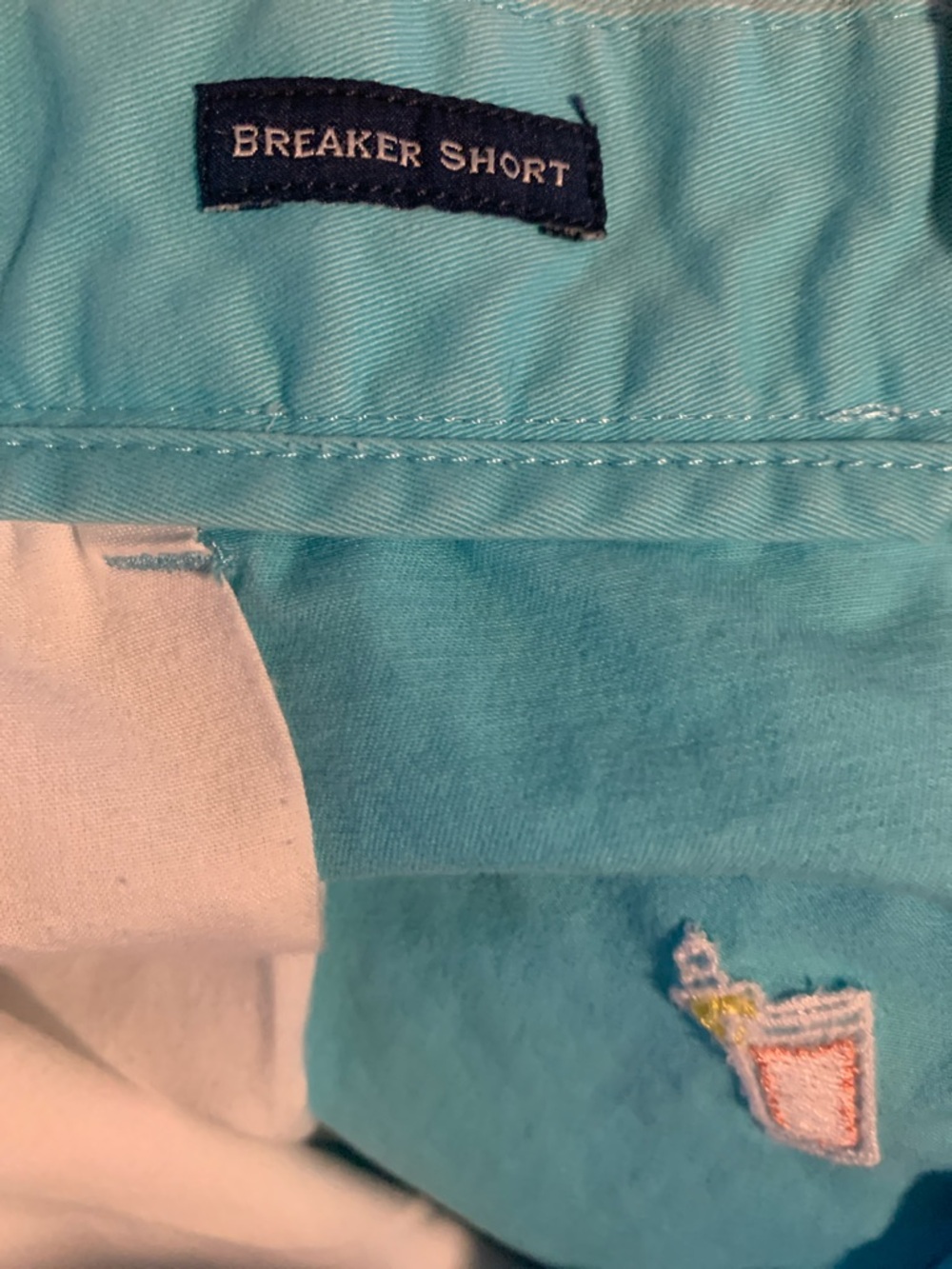 Vineyard Vines Men's Aqua Embroidered Cocktail Chino Shorts - Picture 7 of 9
